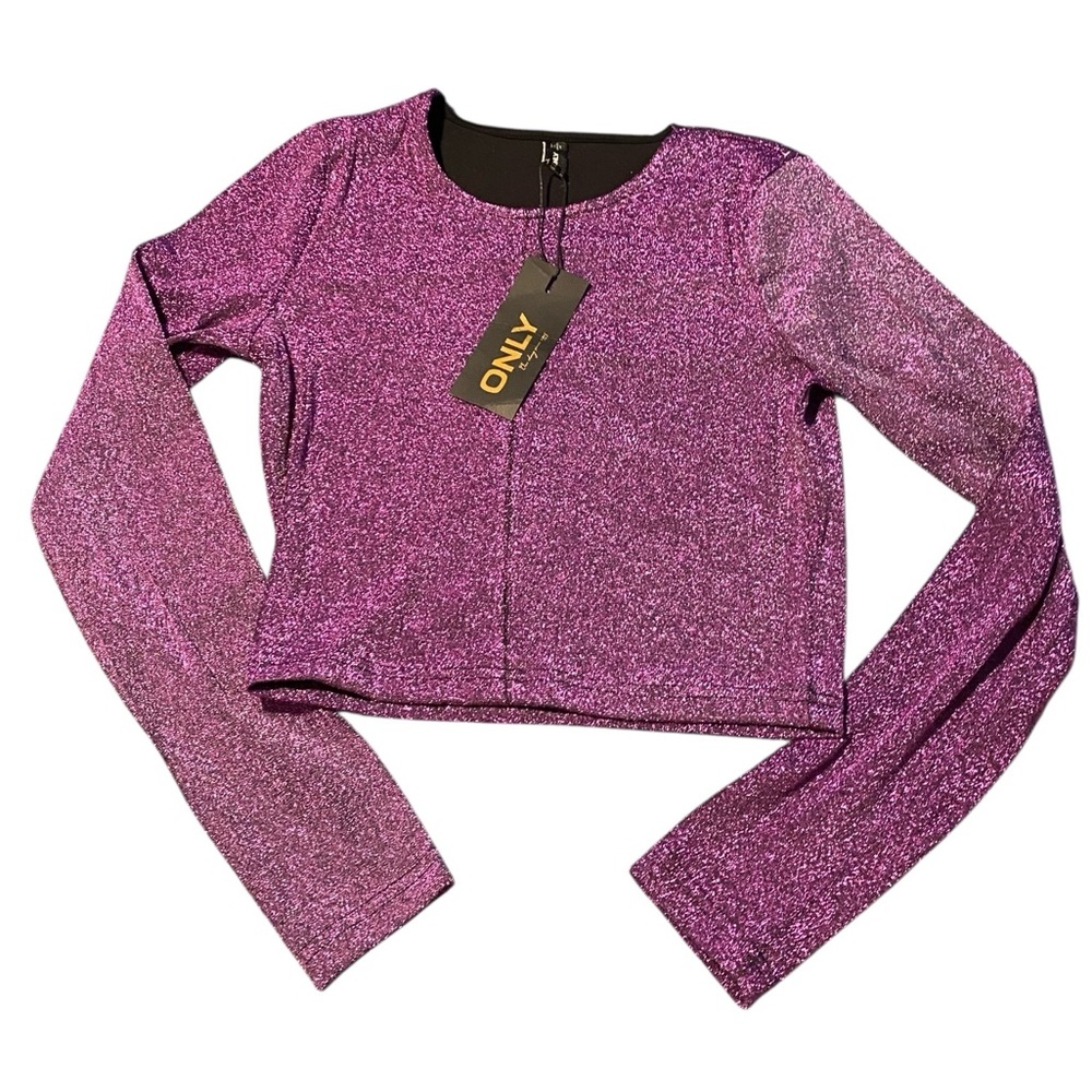 Only Purple Glitter Crop Top